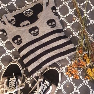 Super Comfy Skull Striped Sweater